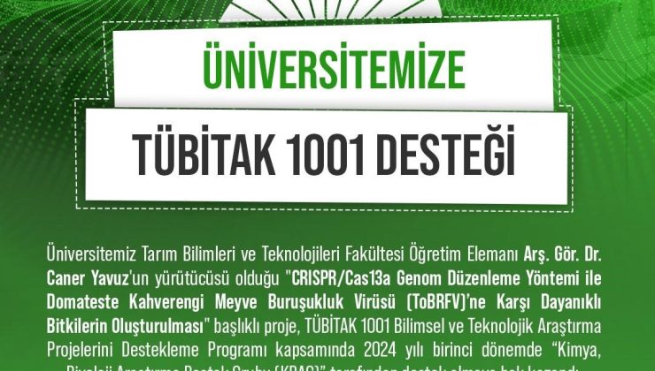 Niğde Ömer Halisdemir Üniversitesinin domates virüsü projesi desteklenmeye hak kazandı