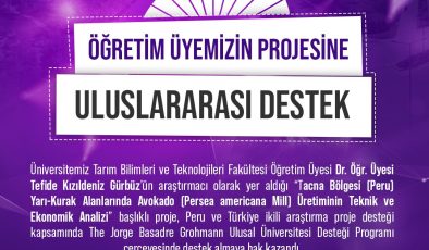 Öğretim Üyemizin Yer Aldığı Projeye Uluslararası Destek